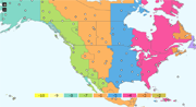 North America Time Zone Map